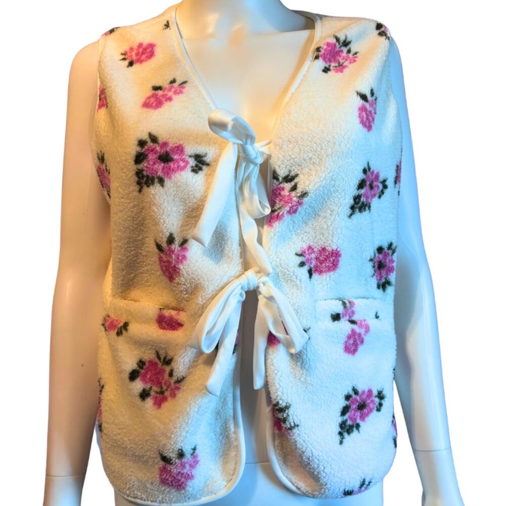 Seventh & Sunset Floral Sherpa Vest Women’s M NWT